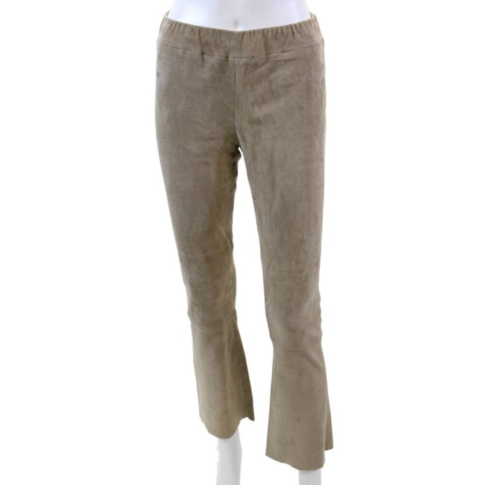 Sharis Womens Textured Elastic Waistband Lined Wide Leg Pants Nude Size 08
